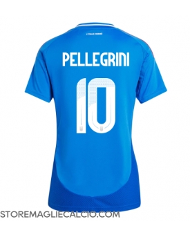 Italia Lorenzo Pellegrini #10 Maglia Gara Casa Repliche Europei 2024 Donna